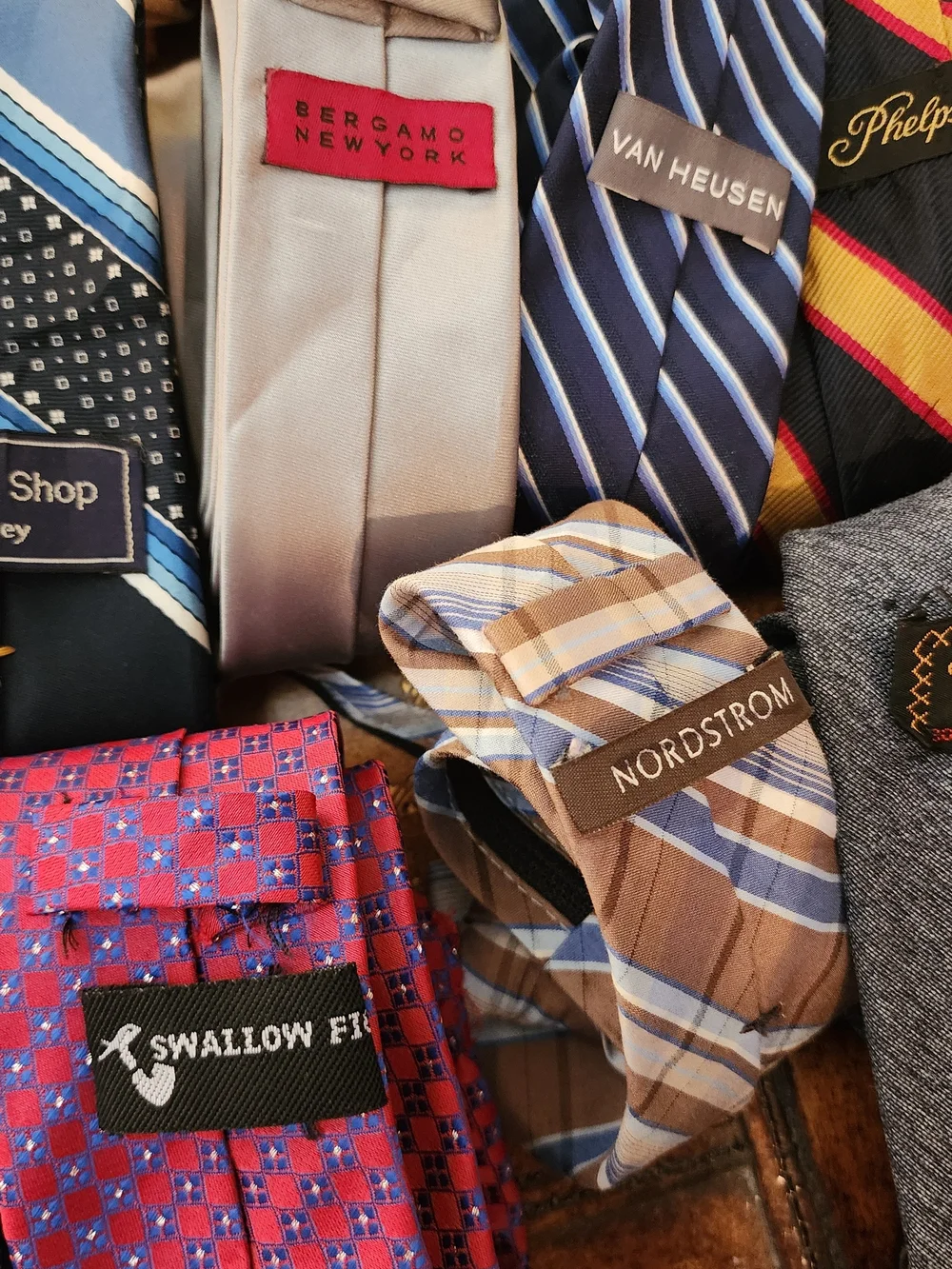 50 Pc Men’s Necktie Lot Vintage & Modern Silk Wool Cotton Polyester Mixed Brands